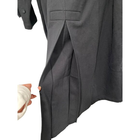 Skims Oversized Black Boyfriend Fleece Wrap Trench Coat NWT - Picture 8 of 10